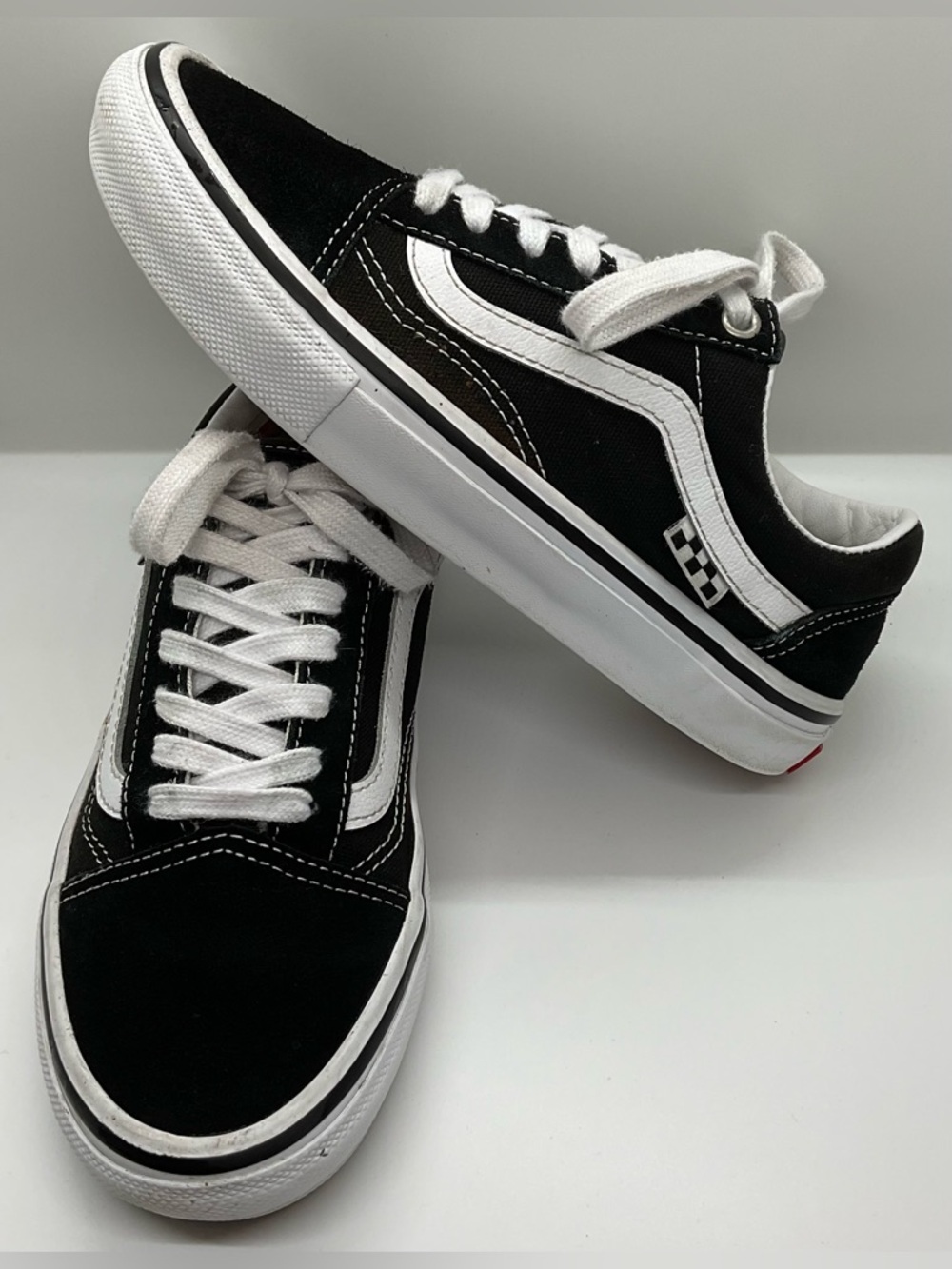 VANS Skate "Old Skool" CLASSIC Black/White Suede Canvas SHOES Mens 4.5 Womens 6